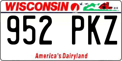 WI license plate 952PKZ