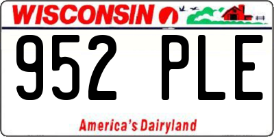 WI license plate 952PLE