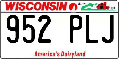 WI license plate 952PLJ