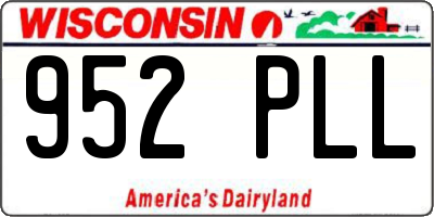 WI license plate 952PLL
