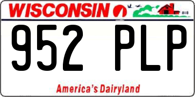 WI license plate 952PLP