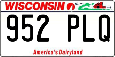 WI license plate 952PLQ