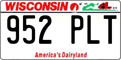 WI license plate 952PLT