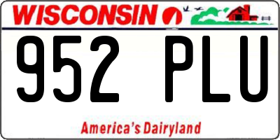 WI license plate 952PLU