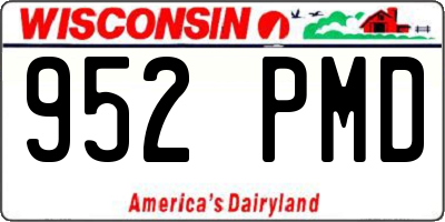 WI license plate 952PMD