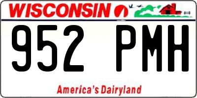 WI license plate 952PMH