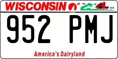 WI license plate 952PMJ