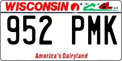 WI license plate 952PMK