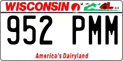 WI license plate 952PMM