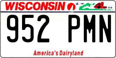 WI license plate 952PMN