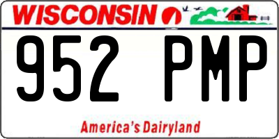 WI license plate 952PMP