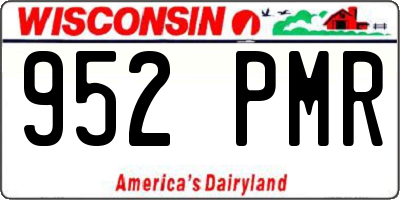WI license plate 952PMR