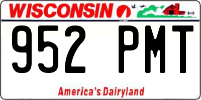 WI license plate 952PMT