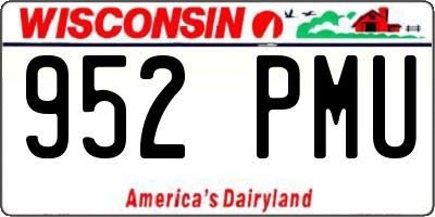 WI license plate 952PMU
