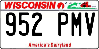 WI license plate 952PMV