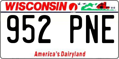 WI license plate 952PNE