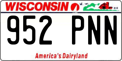 WI license plate 952PNN