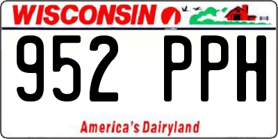 WI license plate 952PPH