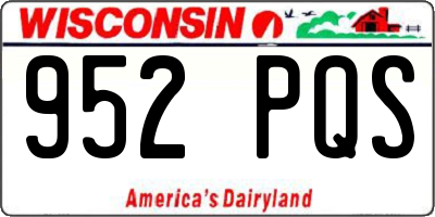 WI license plate 952PQS