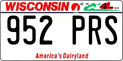 WI license plate 952PRS