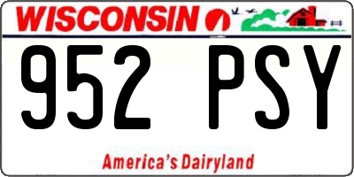WI license plate 952PSY
