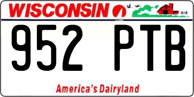 WI license plate 952PTB