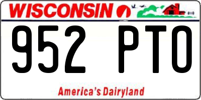WI license plate 952PTO