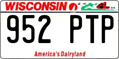 WI license plate 952PTP