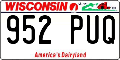 WI license plate 952PUQ