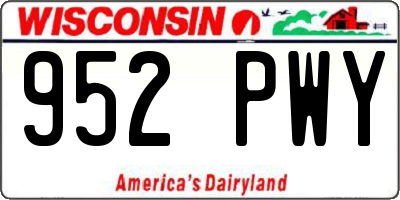 WI license plate 952PWY