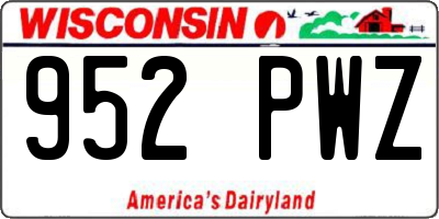 WI license plate 952PWZ