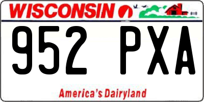 WI license plate 952PXA