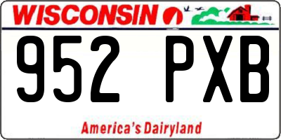 WI license plate 952PXB
