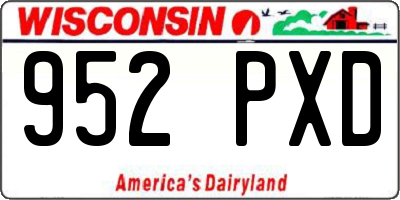 WI license plate 952PXD