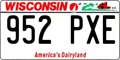 WI license plate 952PXE
