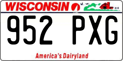 WI license plate 952PXG