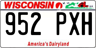 WI license plate 952PXH