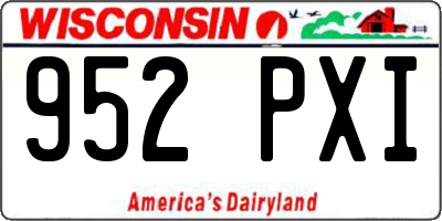 WI license plate 952PXI