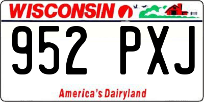 WI license plate 952PXJ