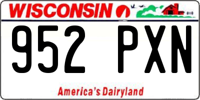 WI license plate 952PXN