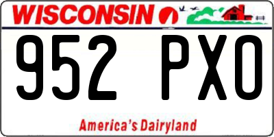 WI license plate 952PXO