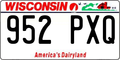 WI license plate 952PXQ