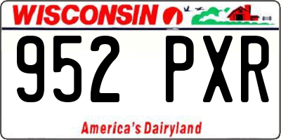 WI license plate 952PXR