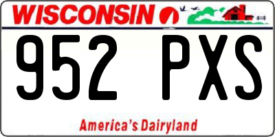 WI license plate 952PXS