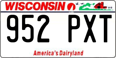 WI license plate 952PXT
