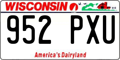 WI license plate 952PXU