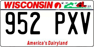WI license plate 952PXV