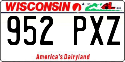 WI license plate 952PXZ