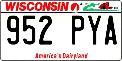 WI license plate 952PYA