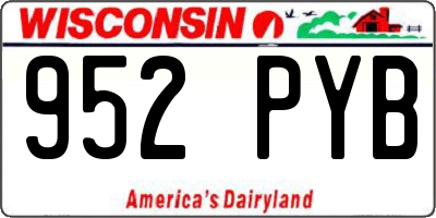 WI license plate 952PYB